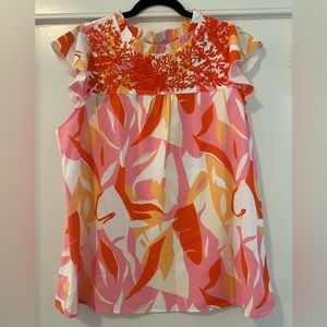 NWOT - Colorful Embroidered Blouse - 1X